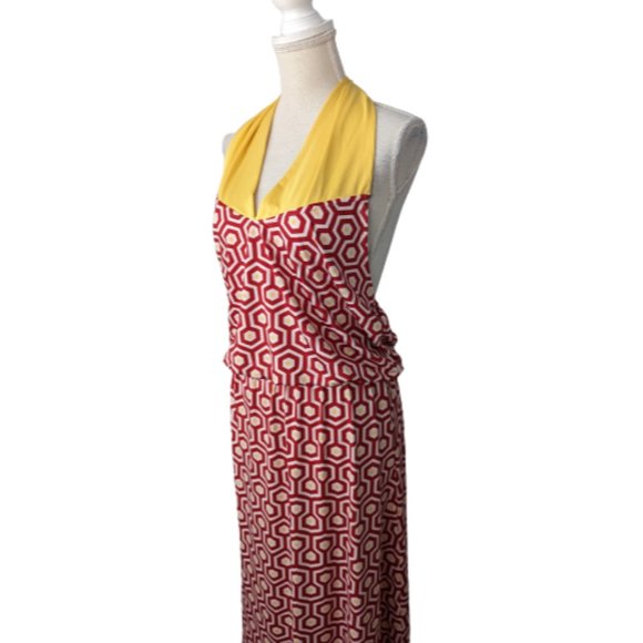 Mud Pie Gameday Burgundy and Gold Leighton Maxi Dress L - Picture 4 of 10
